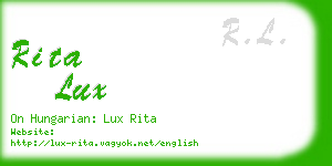 rita lux business card